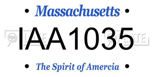 IAA1035 Massachusetts License Plate