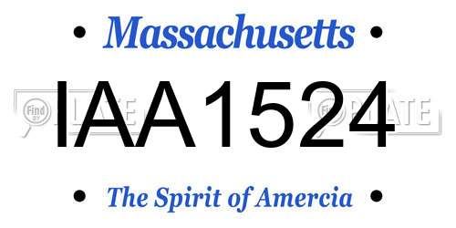 IAA1524 Massachusetts License Plate