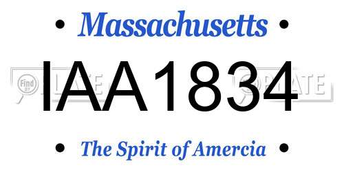 IAA1834 Massachusetts License Plate