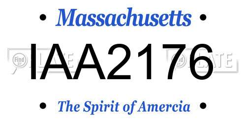 IAA2176 Massachusetts License Plate