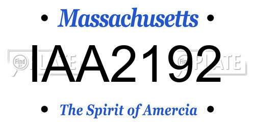 IAA2192 Massachusetts License Plate