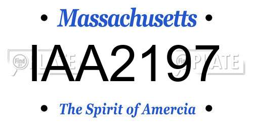 IAA2197 Massachusetts License Plate