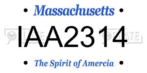 IAA2314 Massachusetts License Plate