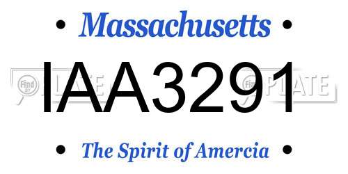 IAA3291 Massachusetts License Plate