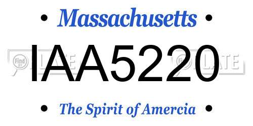 IAA5220 Massachusetts License Plate