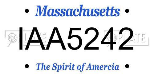IAA5242 Massachusetts License Plate