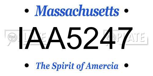 IAA5247 Massachusetts License Plate