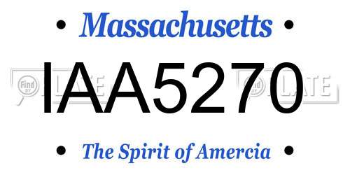 IAA5270 Massachusetts License Plate