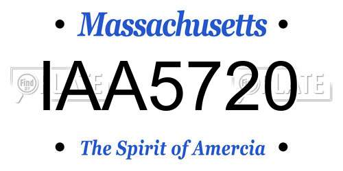 IAA5720 Massachusetts License Plate
