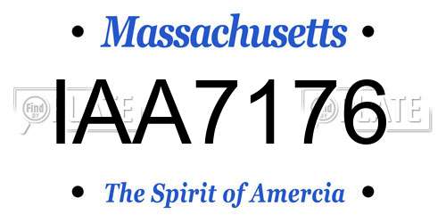 IAA7176 Massachusetts License Plate
