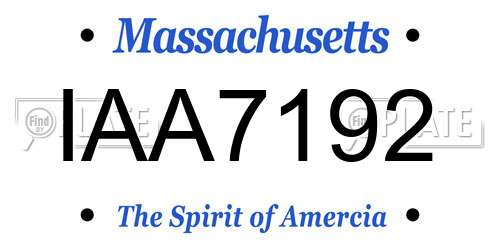 IAA7192 Massachusetts License Plate