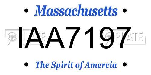 IAA7197 Massachusetts License Plate