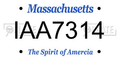 IAA7314 Massachusetts License Plate