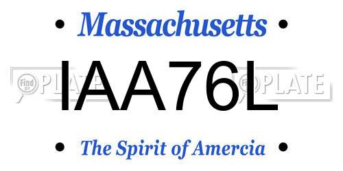 IAA76L Massachusetts License Plate
