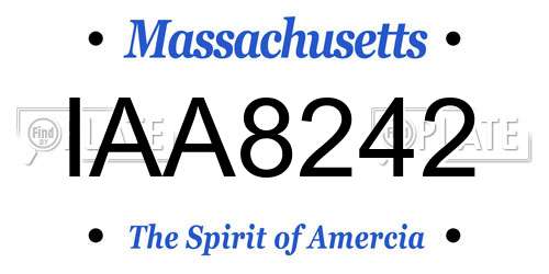 IAA8242 Massachusetts License Plate