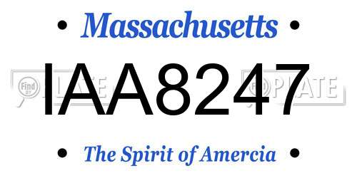 IAA8247 Massachusetts License Plate