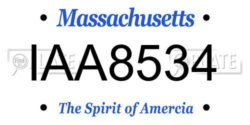 IAA8534 Massachusetts License Plate