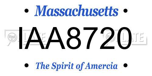 IAA8720 Massachusetts License Plate