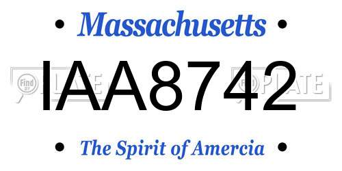 IAA8742 Massachusetts License Plate