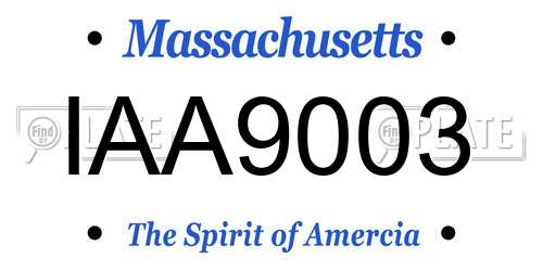 IAA9003 Massachusetts License Plate