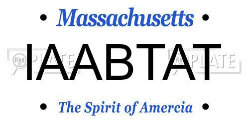 IAABTAT Massachusetts License Plate