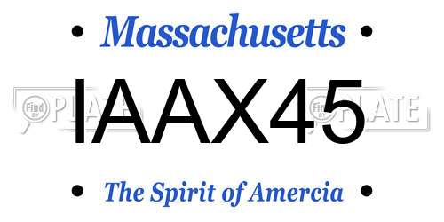 IAAX45 Massachusetts License Plate