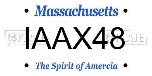 IAAX48 Massachusetts License Plate