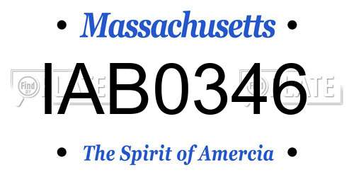 IAB0346 Massachusetts License Plate