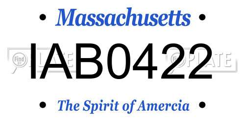 IAB0422 Massachusetts License Plate