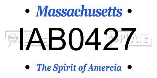 IAB0427 Massachusetts License Plate