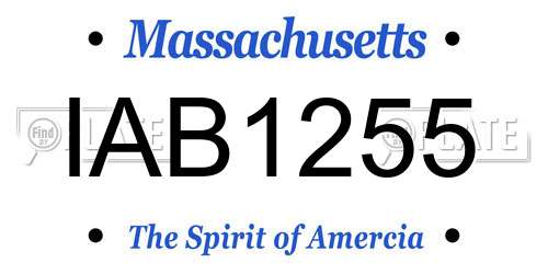IAB1255 Massachusetts License Plate