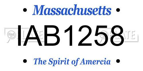 IAB1258 Massachusetts License Plate