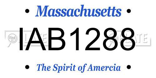 IAB1288 Massachusetts License Plate