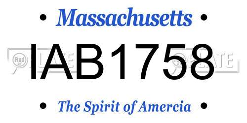 IAB1758 Massachusetts License Plate