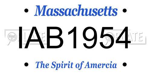 IAB1954 Massachusetts License Plate