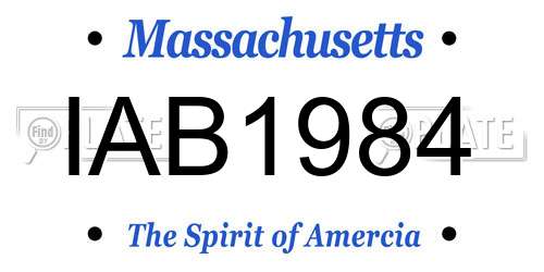 IAB1984 Massachusetts License Plate