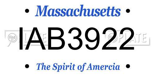 IAB3922 Massachusetts License Plate