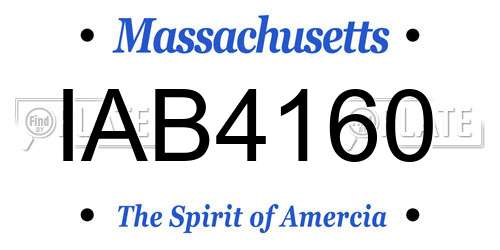 IAB4160 Massachusetts License Plate