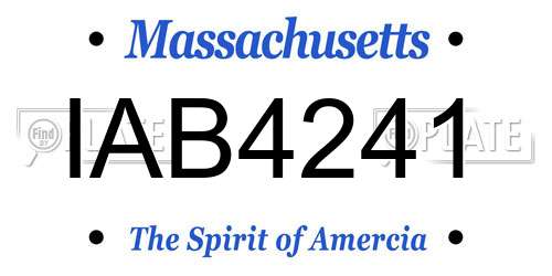 IAB4241 Massachusetts License Plate