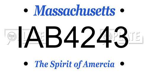 IAB4243 Massachusetts License Plate