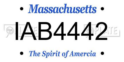 IAB4442 Massachusetts License Plate