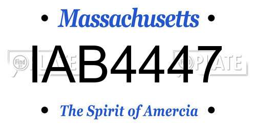 IAB4447 Massachusetts License Plate