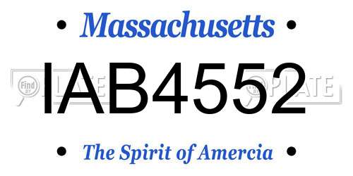 IAB4552 Massachusetts License Plate