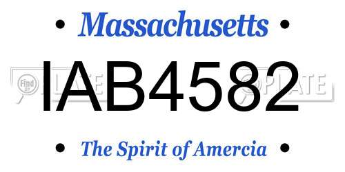 IAB4582 Massachusetts License Plate