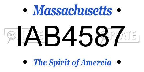 IAB4587 Massachusetts License Plate