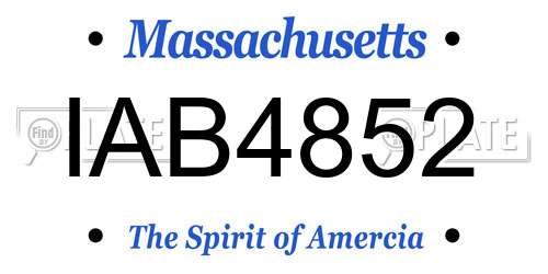 IAB4852 Massachusetts License Plate
