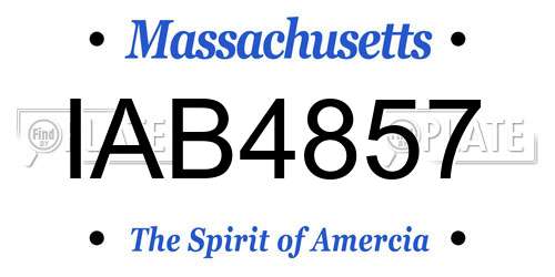 IAB4857 Massachusetts License Plate