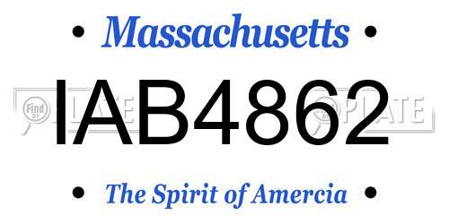 IAB4862 Massachusetts License Plate