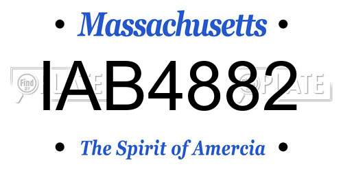 IAB4882 Massachusetts License Plate