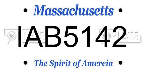 IAB5142 Massachusetts License Plate